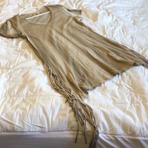 Fringed sequined tie dyed Vocal top